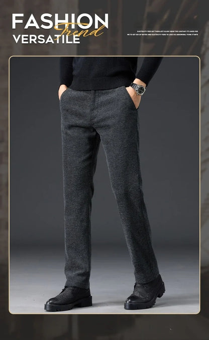 Men's Slim Fit Chenille Long Pants Advanced Business Casual Trousers Trend Autumn Comfortable Daily Wear Male Clothing