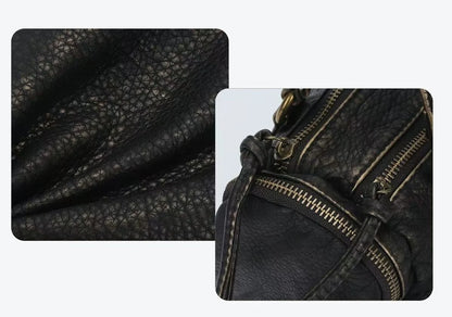 Vintage Women Handbags Small Satchel Top-handle Boston Bag PU Shoulder Bag Fashion Dumpling Pack Multi-pockets Shoulder Bags