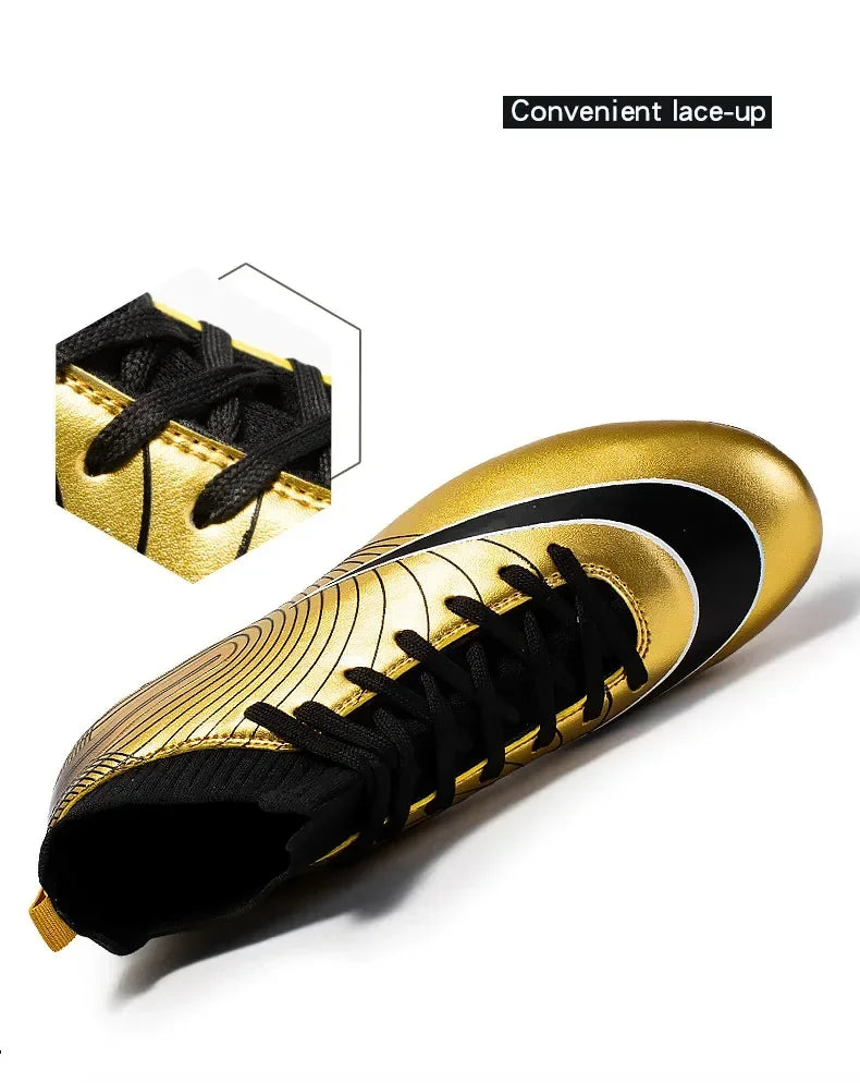 Men Soccer Shoes Ankle Outdoor Long Spikes Football Boots TF Professional Grass Cleats Unisex Football Shoes Chuteira Society
