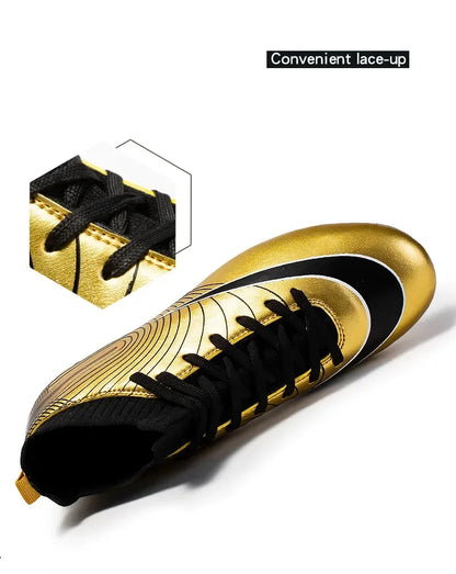 Men Soccer Shoes Ankle Outdoor Long Spikes Football Boots TF Professional Grass Cleats Unisex Football Shoes Chuteira Society