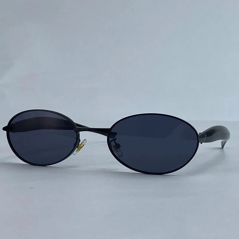 Sexy Small Oval Punk Sunglasses Women 2026 Luxury Vintage Steampunk Metal Frame Sun Glasses For Ladies Trendy Traveling Shades