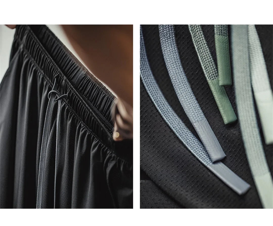 Men's American Workwear Mesh Ice Cool Breathable Short Thin Loose Outdoor Sports Fitness Casual Summer Training Bottoms