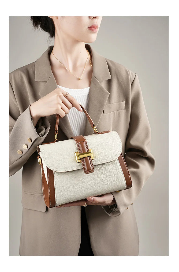 Luxury handbags female crossbody bags small square shoulder bag mom women bags new fashion 2025 genuine cowhide leather satchel