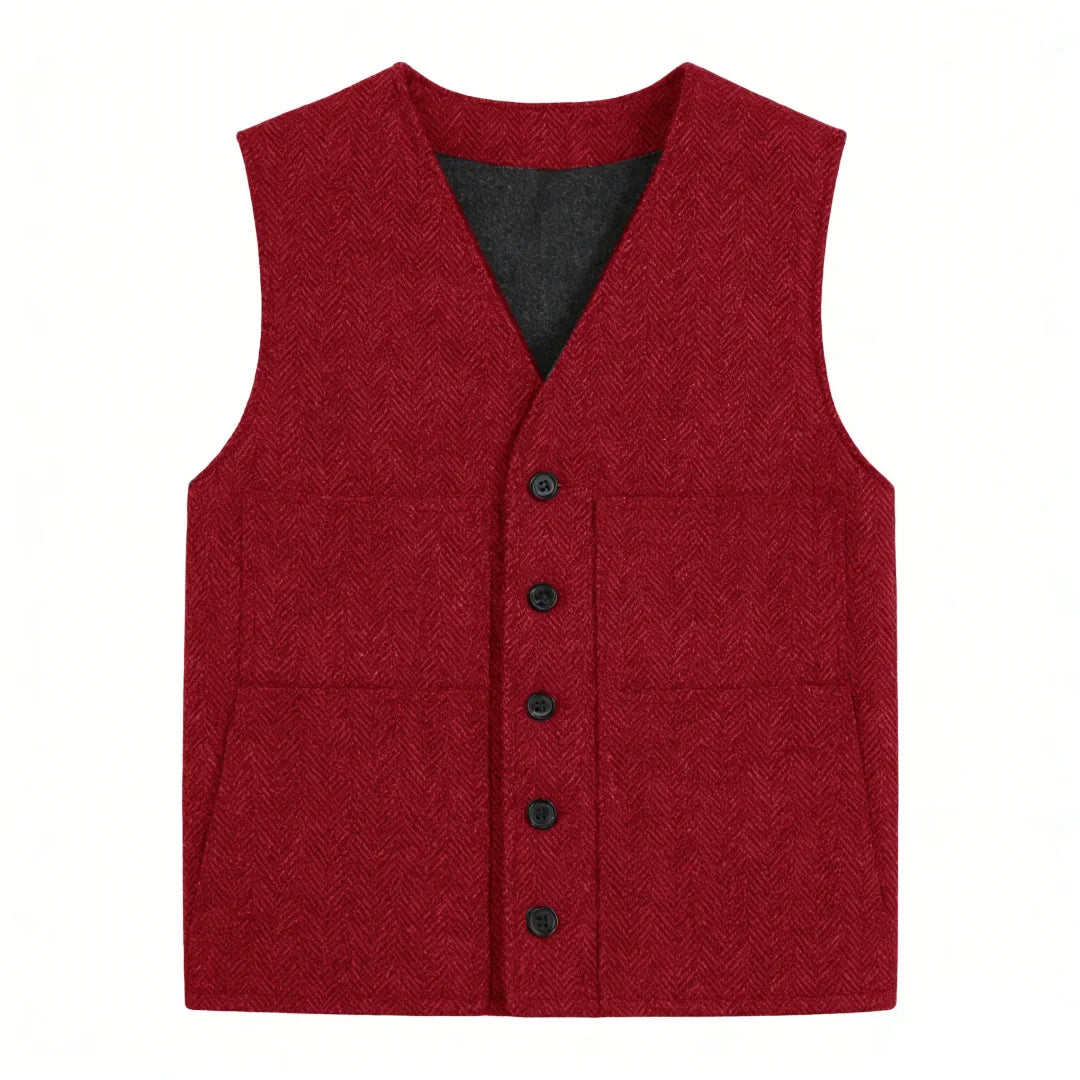 Men Vest Gray V Neck Herringbone Single Button Waistcoat For Wedding Birthday Banquet Party Business Work Daily Men Suit Vest