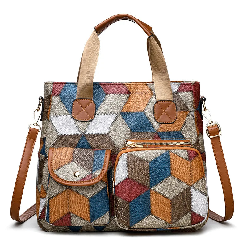 Women's Handbag Women's Shoulder Bag Fashion Purse Vintage Leather Bag Large Capacity Handbag Inclined Shoulder Bag Mom's Bag