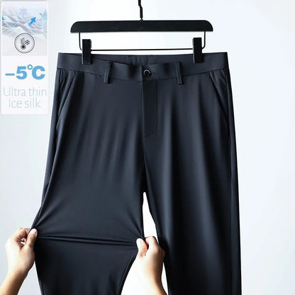High Elastic Ultra-thin Casual Pants Men's Quick-drying Comfortable Soft Business Korean Spring Summer Trousers Brand Clothes