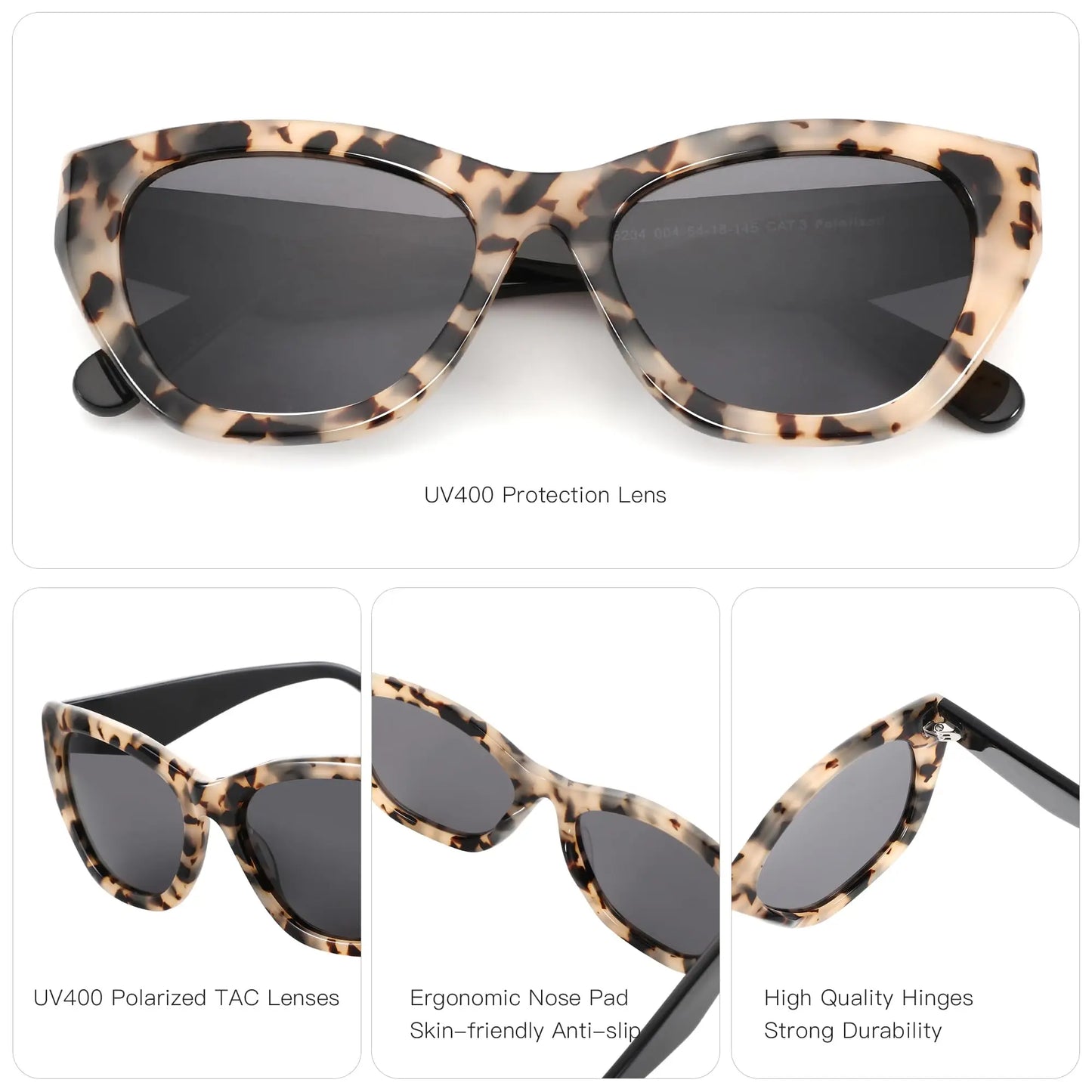 Polarized Sunglasses Women Cat-Eye: Trendy Cateye Sunglasses for Woman - Cute Sun Glasses UV400 Protection