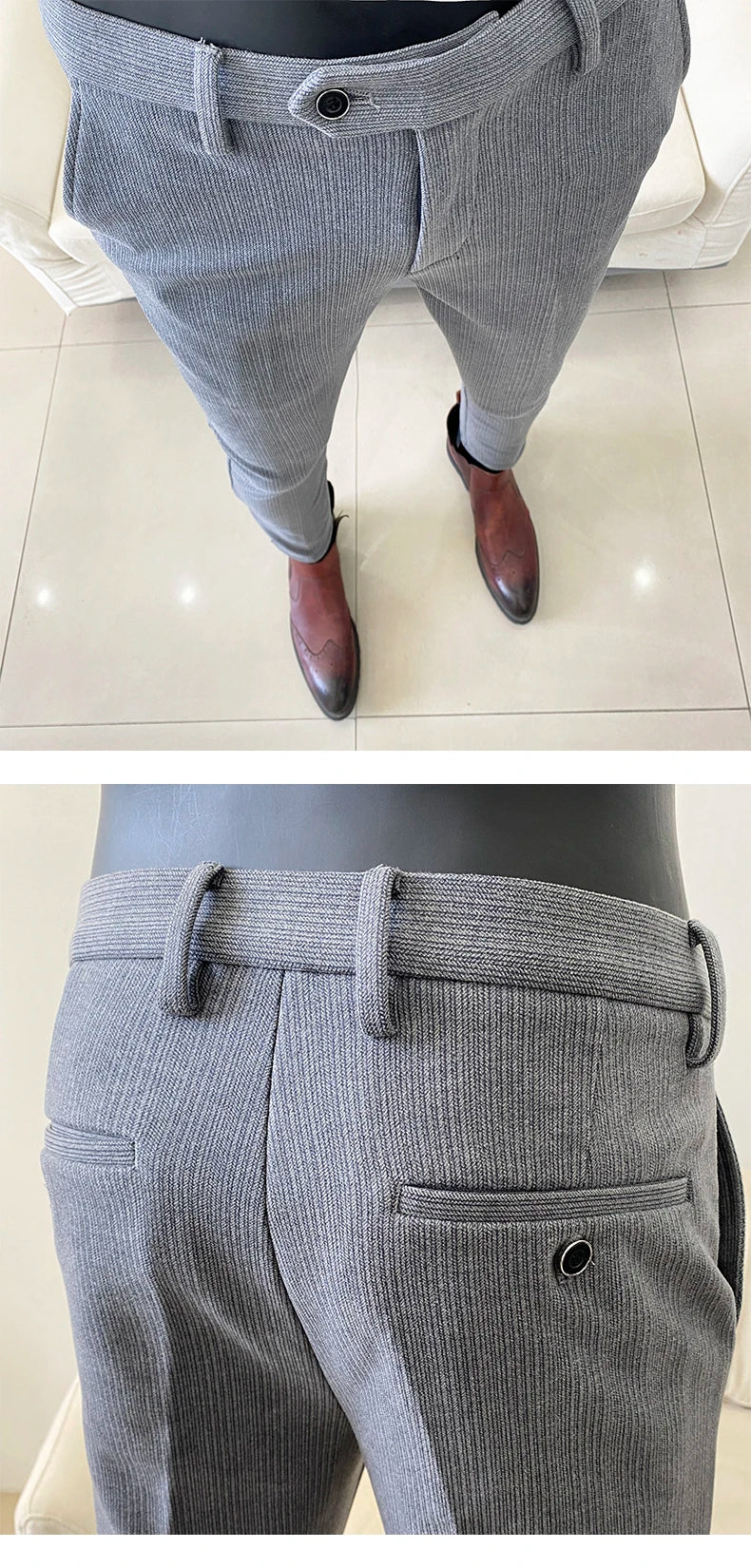 2025 Autumn Winter New Casual Woolen Suit Pants High Quality Slim Fit Dress Pants Men's Formal Business Office Social Trousers