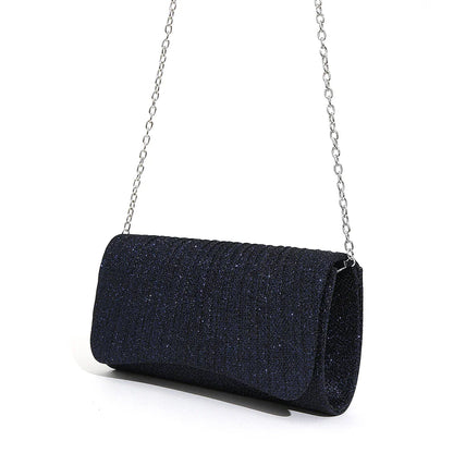 Women Shiny Crossbody Bag Elegant Sparkle Shoulder Bags Clutch Bag Fashion Chain Tote Handbag Ladies Chic Evening Wedding Clutch