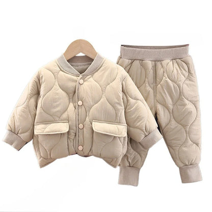 New Winter Baby Clothes Set Children Boys Thick Cotton Jacket Pants 2Pcs/Sets Infant Girls Clothing Toddler Coat Kids Tracksuits