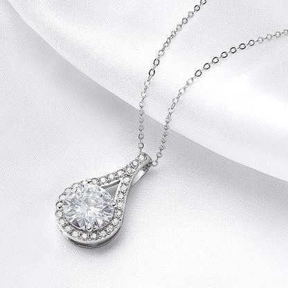 1-5ct Real Moissanite Necklace for Women Sparkling S925 Sterling Silver Jewelry Water Drop Pendant Girls Birthday Gift