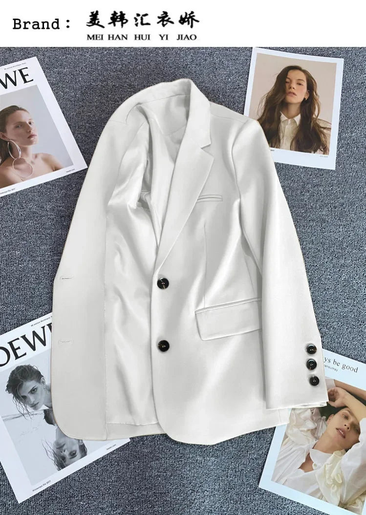 Elegant Office Lady Blazers for Women 2025 Fashion Long Sleeve Single Button Blazer Coats Female Top Suit Jackets Outerwears