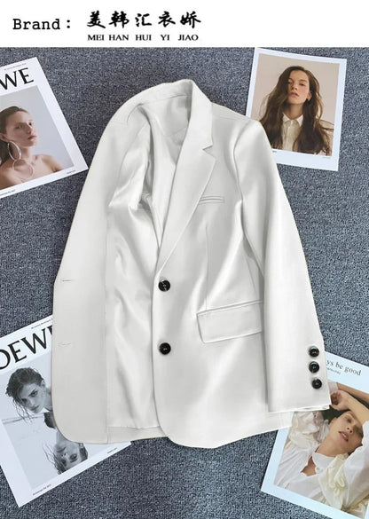 Elegant Office Lady Blazers for Women 2025 Fashion Long Sleeve Single Button Blazer Coats Female Top Suit Jackets Outerwears