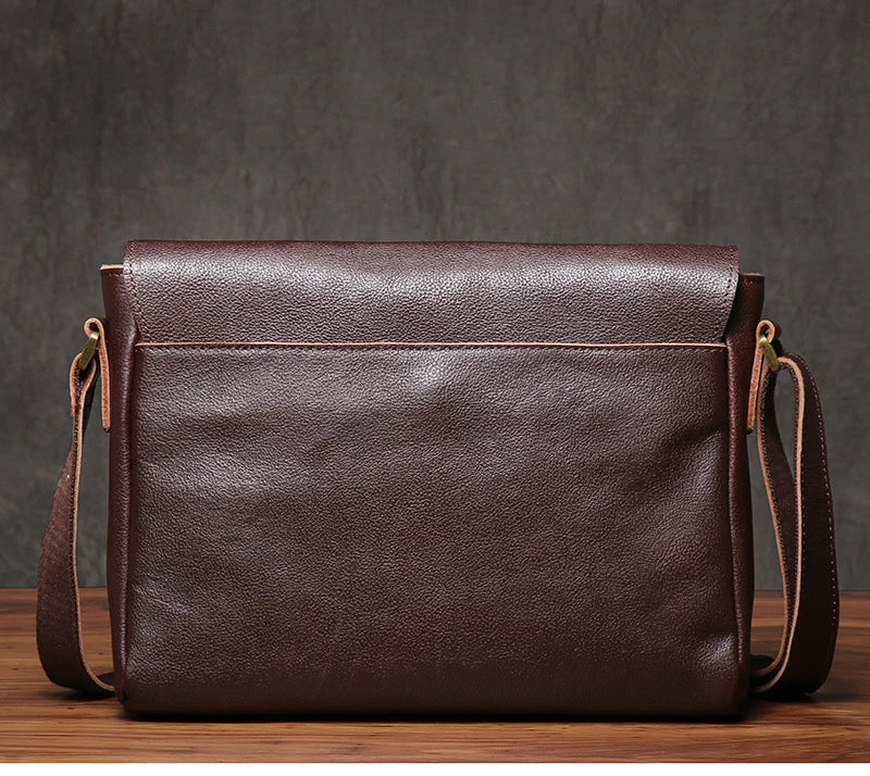 Men's High Quality Genuine Leather Shoulder Bag Vintage Flap Crazy Horse Cowhide Messenger Bag Daily Casual Crossbody Bags