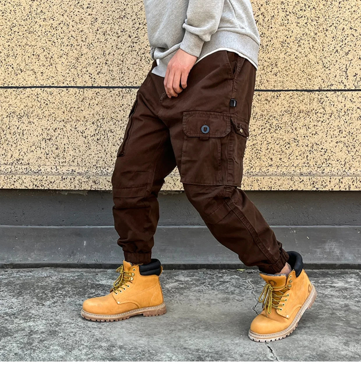 Korean Streetwear Tactical Cargo Pants Japanese Harajuku Casual Plus Size Harem Joggers Men Clothing Multi-Pocket Trousers Male