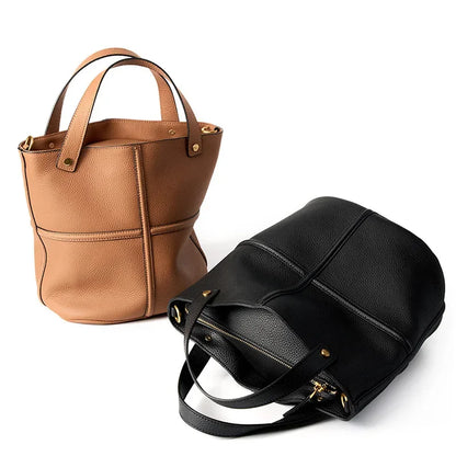 Women Bucket shoulder bag brand design Cowhide ladies handbags and purses genuine leather Tote Bags female messenger Bag Bolsas
