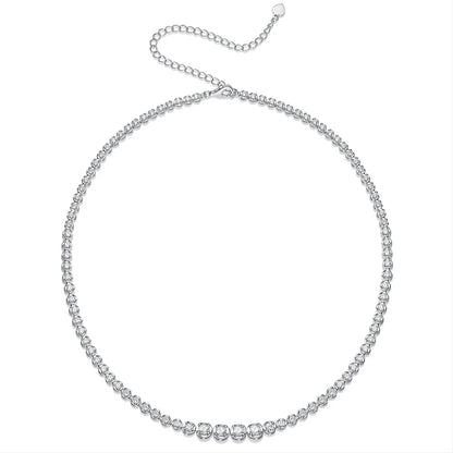 Moissanite Tennis Necklace for Women S925 Sterling Silver Plated Gold 1.2 Carat Diamond Chain Necklaces Wedding Party Jewelry