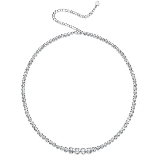 Moissanite Tennis Necklace for Women S925 Sterling Silver Plated Gold 1.2 Carat Diamond Chain Necklaces Wedding Party Jewelry