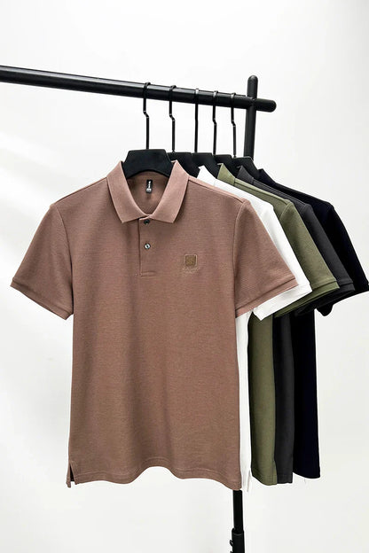 High end brand 100% cotton polo shirt short sleeved men's 2024 summer fashion embroidery comfortable breathable casual T-shirt