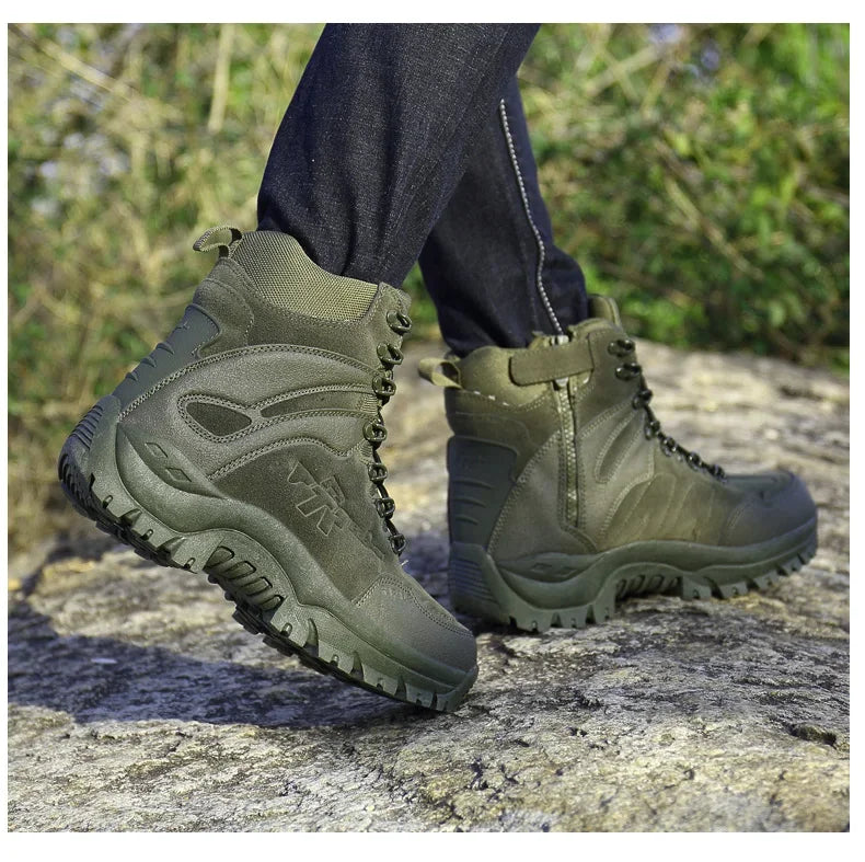 New Men Tactical Boots Army Breathable Desert High Quality Unisex Waterproof Male Hunting Boots Ankle Work Climbing Hiking Shoes