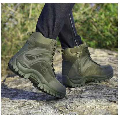 New Men Tactical Boots Army Breathable Desert High Quality Unisex Waterproof Male Hunting Boots Ankle Work Climbing Hiking Shoes