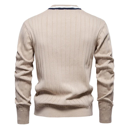 Brand Men's Cotton Cardigan Sweater V Neck Button-up Casual Youth Knit Sweaters for Men