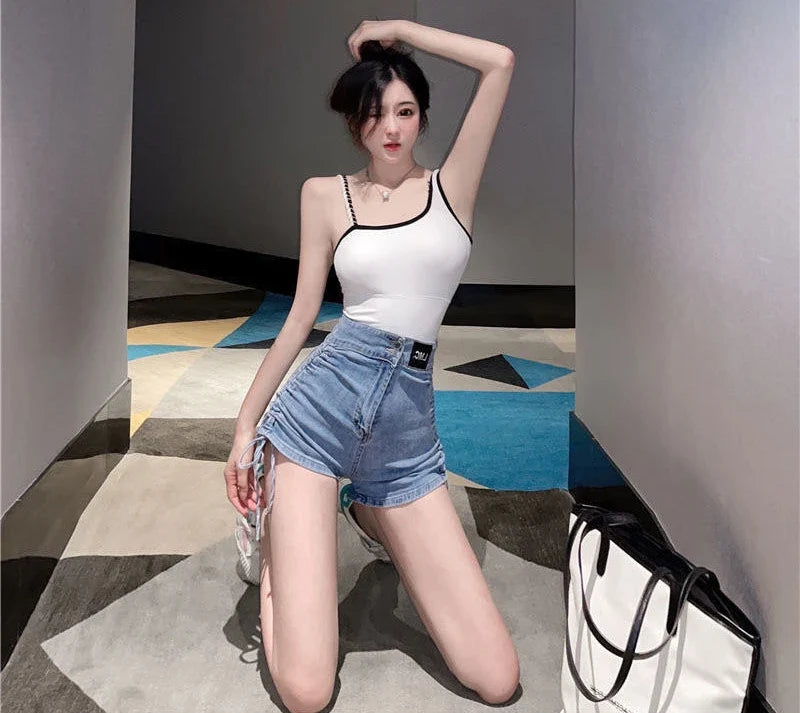 Sexy Womens Denim Shorts Tight High Waist Skinny Short Pants for Women To Wear Jeans Booty Korean Style Low Price Elasticty Hot