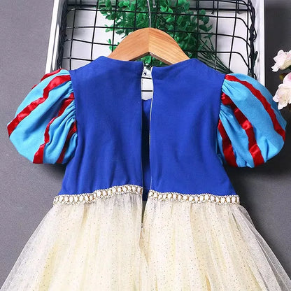 Kids Girl Snow White Dress Summer Short Sleeved Birthday Party Elsa Princess 2026 New Halloween Costume for Girls 2-8 Years Old