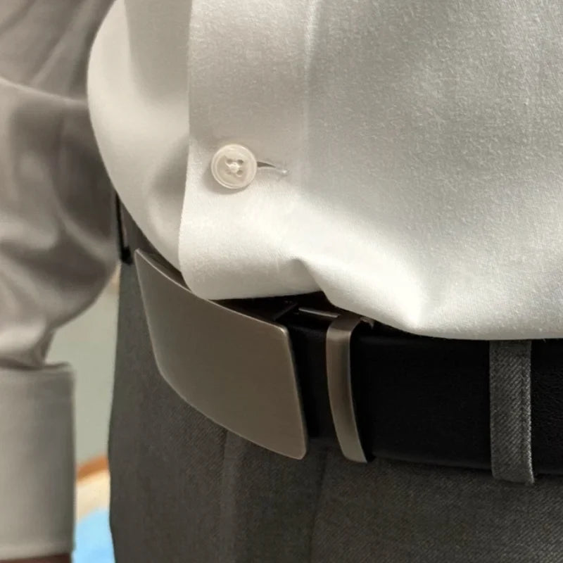 Automatic buckle belt High quality Men belt Genuine leather belt for men Adjustable No Hole Belt men