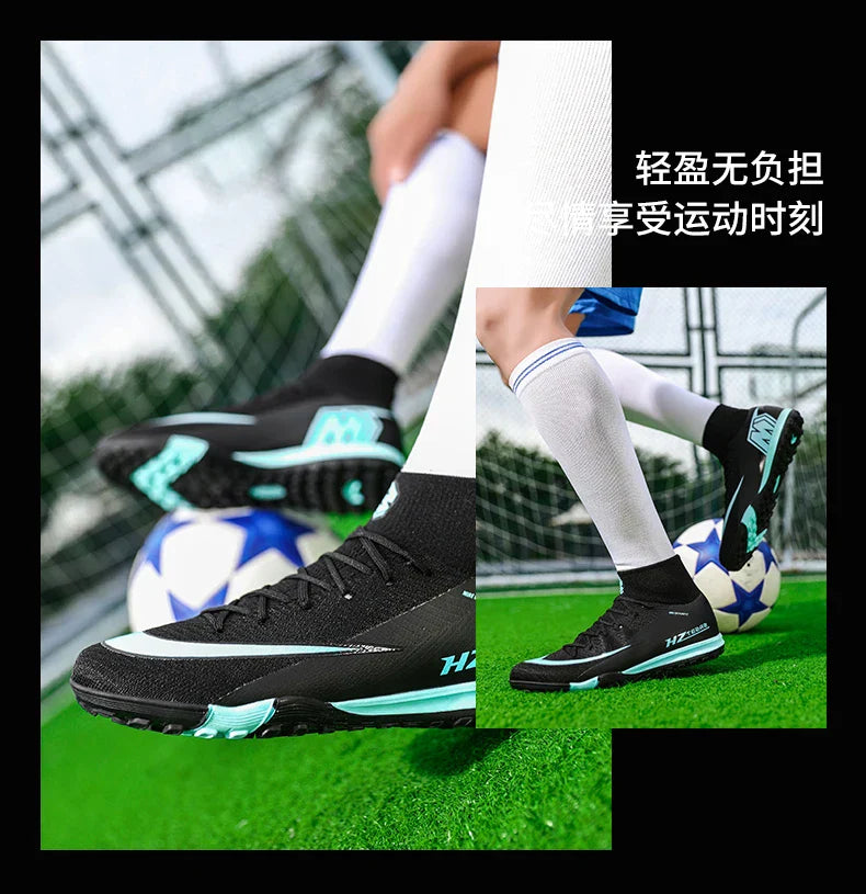 New Men Soccer Shoes Football Boots Cleats Adult Outdoor Breathable Training Sport Long Spikes Boys Non Slip Match Comfortable