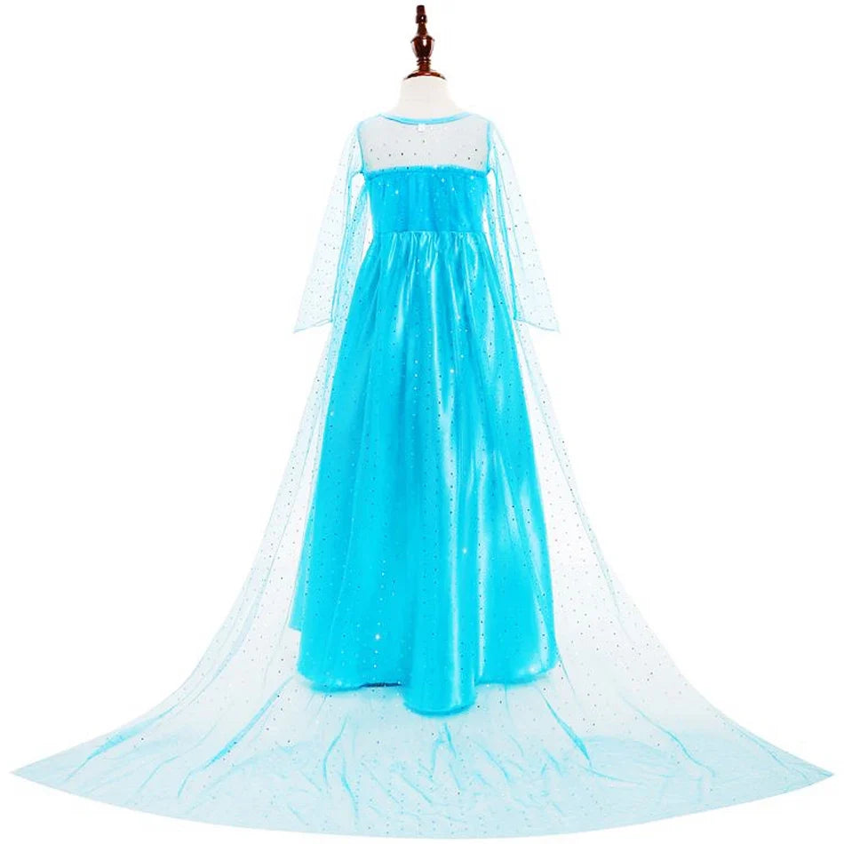 Elsa Dress for Girls Elsa Costume Snow Queen Anna Dress Cosplay Birthday Party Children Kids Carnival Girl Halloween Costume