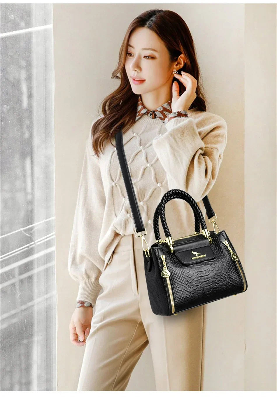 Fashion Crossbody Bags for Women Designer Ladies Purses and Handbags High-quality Soft Leather Women Shoulder Messenger Bags Sac