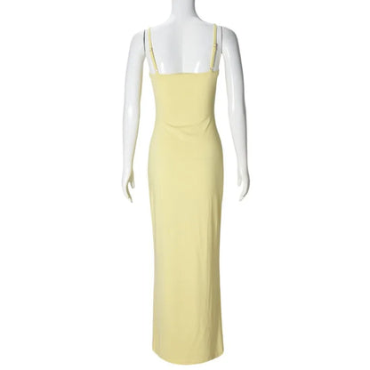 Trendix Women Slim Elegant Maxi Dress Summer Solid High Waist Long Suspender Dresses Vacation Party Sexy Backless Beach Dress