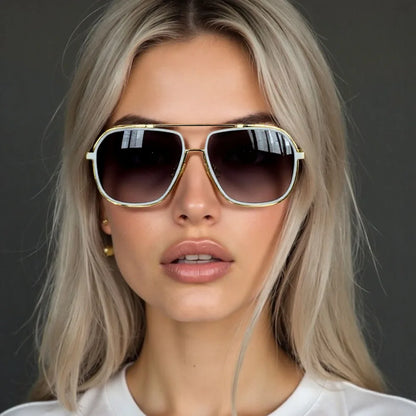 Fashion Sunglass Men Vintage Sunscreen Oversized Sunglasses Women Trendy Metal Glasses Gafas De Sol Hombre Lunette Soleil Femme