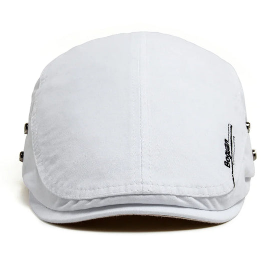 Fashion Men's Beret Button Embroidery Cotton Vintage Berets Outdoor Women Flat Visor Hat Casual Retro Newsboy Cap For Men