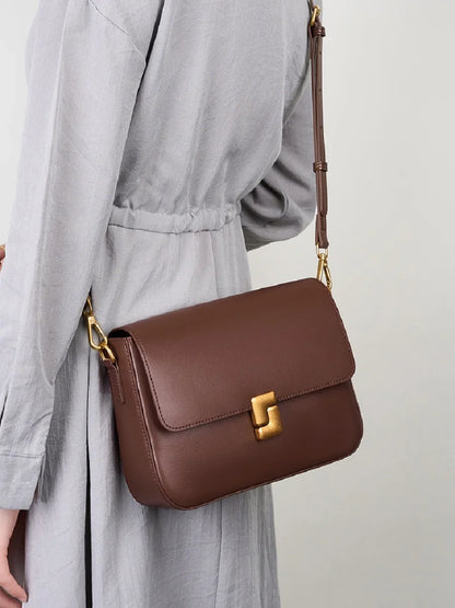 100% Genuine Leather Women Crossbody Bag Fashion Small Square Bag High Quality Cowhide Women's Commuter Shoulder Bag