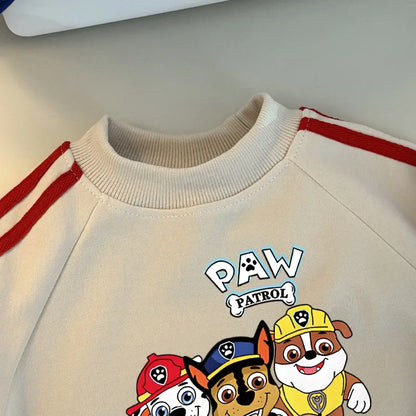 2026 Spring New Side Stripe Long Pant Sets for Kids O Neck Casual Hoodies and Trousers Two Piece Paw Patrol Boy Girls Tracksuit