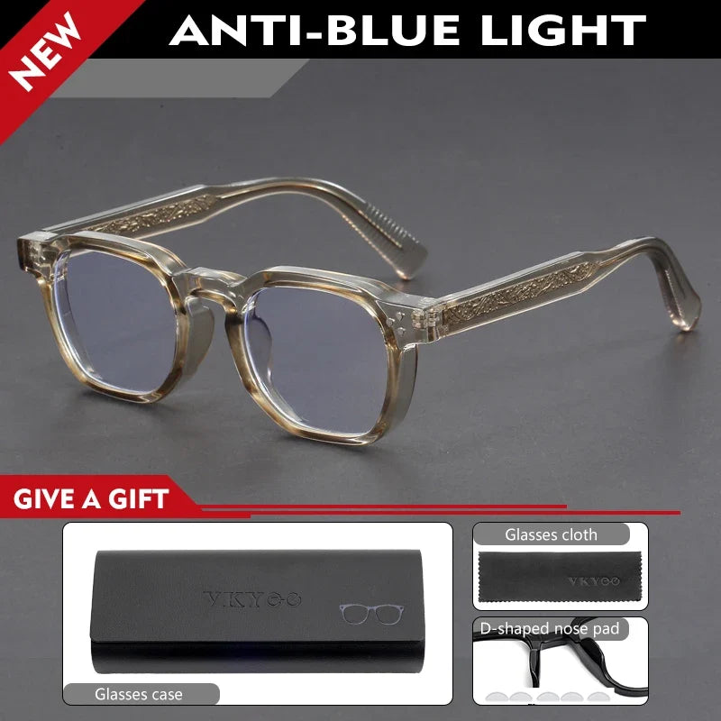 Classic Geometric Simple Retro Design Men's Anti-Blue Light Glasses Women's Reading Glasses Customizable Prescription