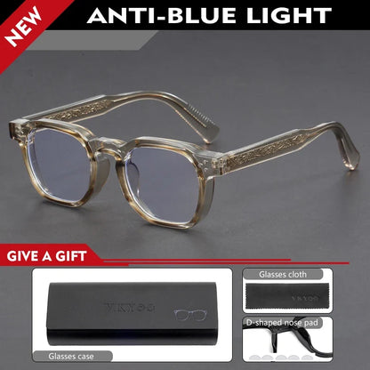 Classic Geometric Simple Retro Design Men's Anti-Blue Light Glasses Women's Reading Glasses Customizable Prescription
