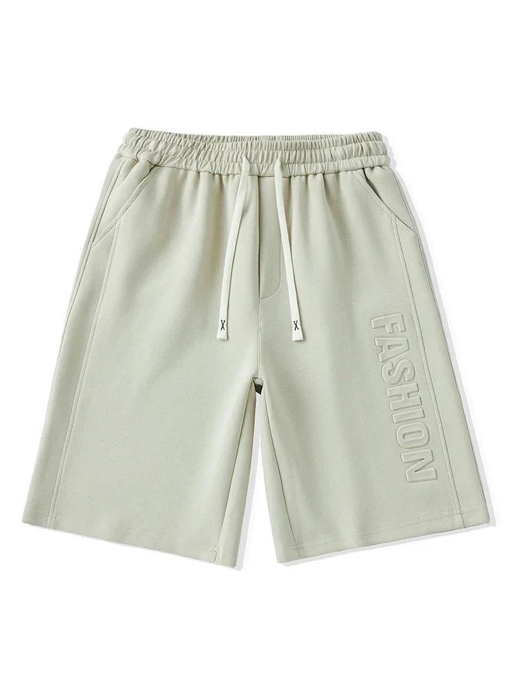 Men's Shorts Summer Clothes Fashion Letter Printed Casual Sweatpants Solid Color Loose Cotton Short Pants Male Straight Shorts
