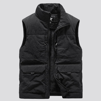Men's Multi-Pocket Clothing Winter Vest Jackets Sleeveless Coat Fashion Large Size 6XL Male Warm Waistcoat Fleece Vest Men