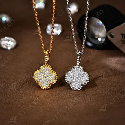 Full Round Moissanite Necklace for Women D Color S925 Sterling Silver Sparkling Pendent Engagement Wedding Party Gift