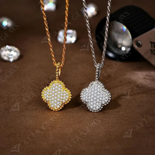 Full Round Moissanite Necklace for Women D Color S925 Sterling Silver Sparkling Pendent Engagement Wedding Party Gift