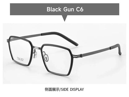 Simple Geometric Polygon Fashion Pure Titanium Vintage Design Blue Light Protection Glasses Customizable Prescription 2715