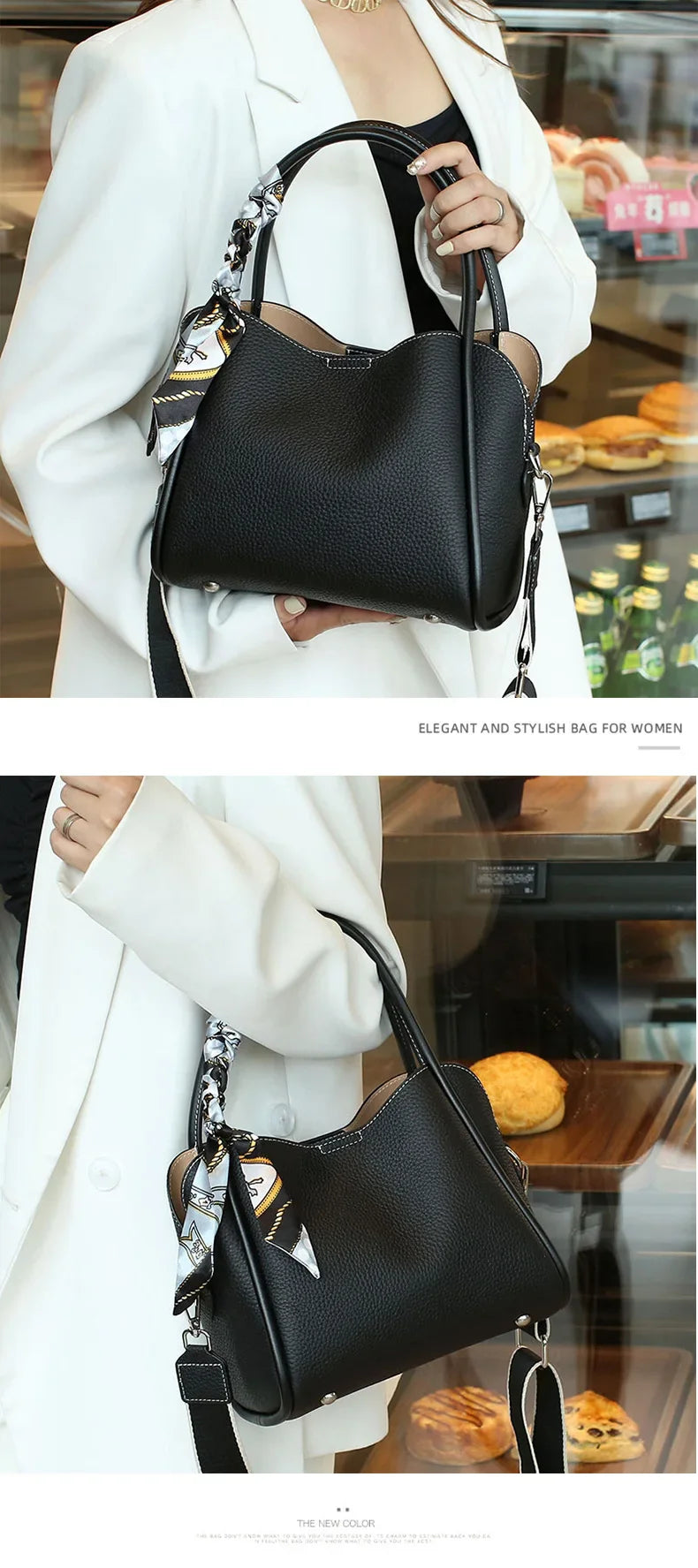 Female genuine cow leather bag for women bag blue Handbag New Crossbody Bucket Bag luxury Shoulder bag tote bag medium