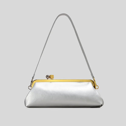 Fashion Long Clutch Bag for Women Luxury Designer Kiss Lock Women Shoulder Bags Elegant Party Purses Trend Underarm Bag 2025