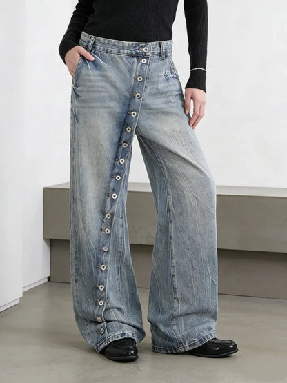 Women's Blue Y2k Wide Jeans Oversize Grunge Jean Pants Vintage Harajuku Baggy Boyfriend Denim Trousers Alternative Clothes 2026