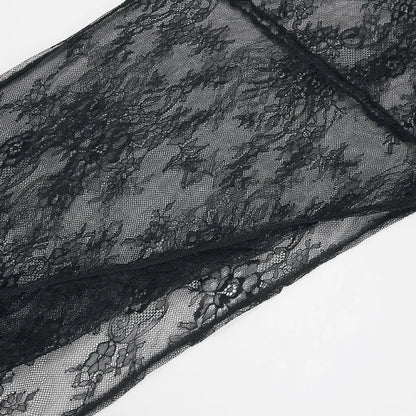 Evening Party Dress Lace Dress High Street Style Black Black Lace Dress Brand New Condition Fashion All-match Dress
