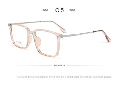 Men's Classic Titanium Square Frames Anti-Blue Light Reading Glasses Men Myopia Hyperopia Customizable Prescription 5042X