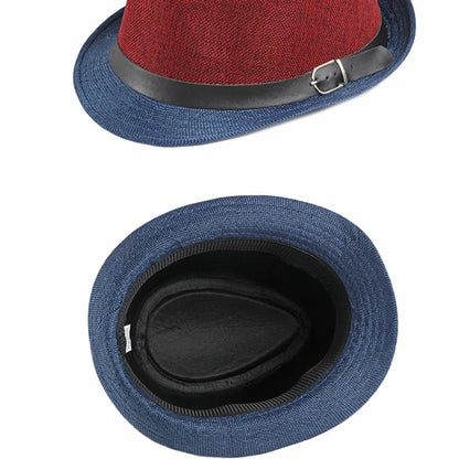Spring and Summer Patchwork Men's Jazz Hat  Unisex Fashionable Fedoras Hat for Women